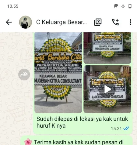Pengiriman Papan Bunga Duka Cempeh Lelea
